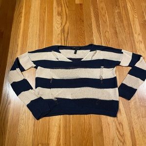 BCBG distressed cropped sweater